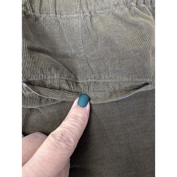 Zara Woman Size S Green Corduroy Pants Drawstring Paperbag Elastic Waist - Picture 8 of 12